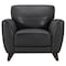 Armen Living Jedd Contemporary Chair in Genuine Black Leather with Brown Wood Legs LCJD1BL - alternate 2
